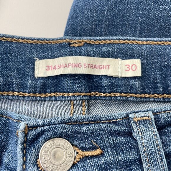 Levis 314 Jeans 30x28.5 Womens Levis 314 Shaping Straight Jeans 30x28 Levis 314 - Picture 7 of 14